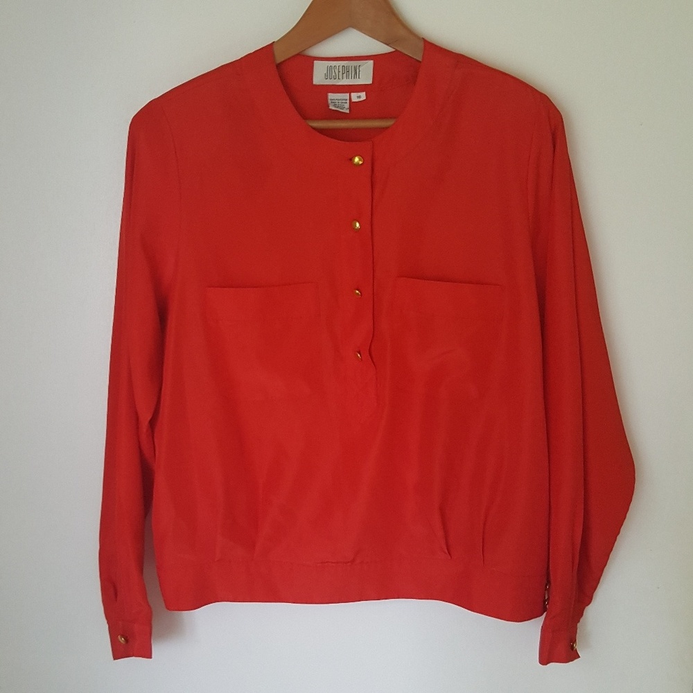 Vintage Josephine Red Blouse